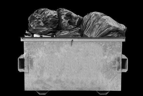 Commercial waste removal van outside Farnborough shop