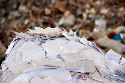 Sorting line at a materials recovery facility handling commercial recyclables